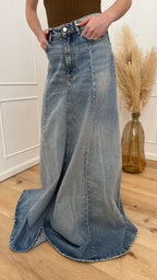 Gonna Cora Icon denim lavaggio smoke blu
