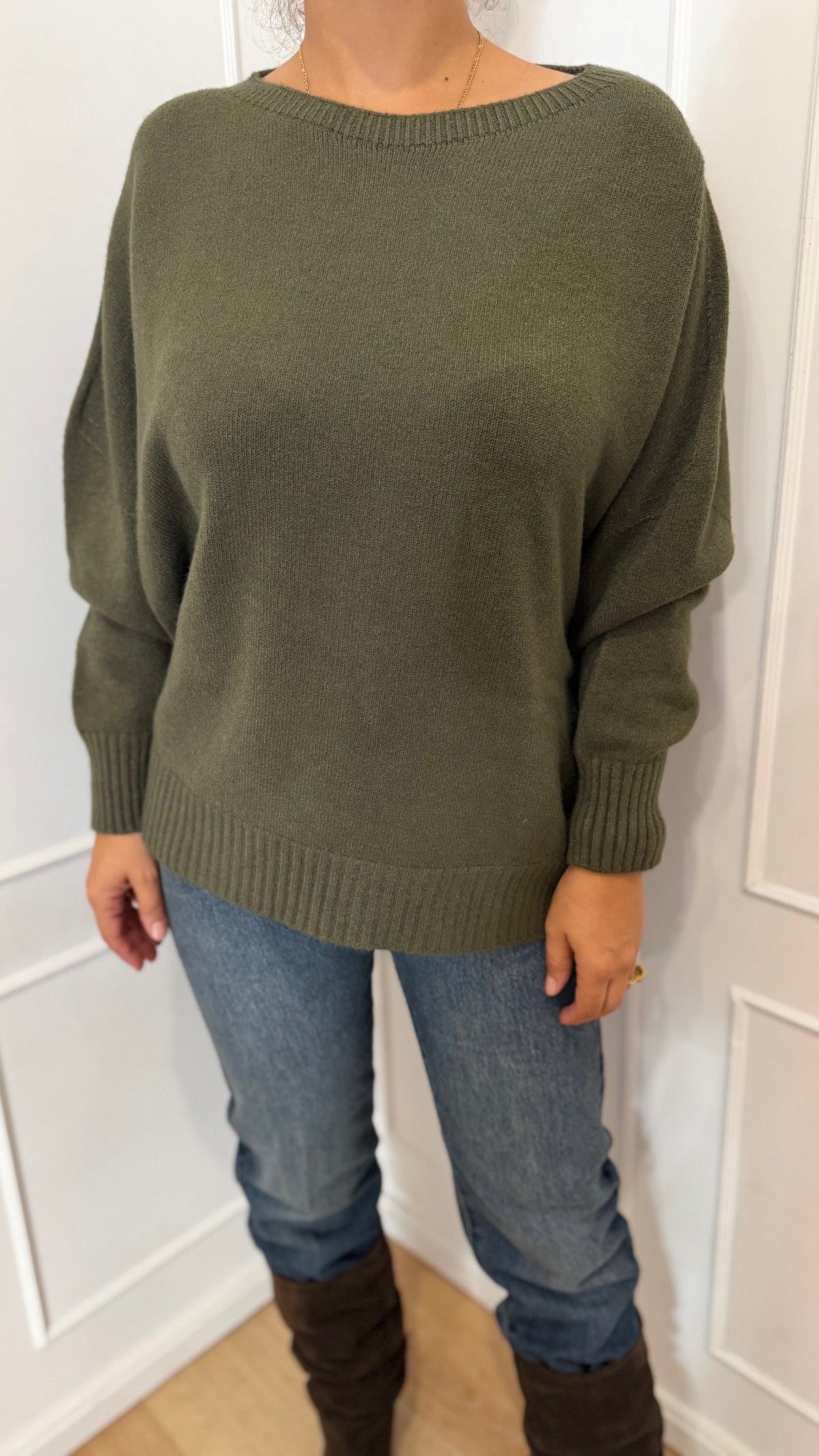 Maglia girocollo verde militare Haveone