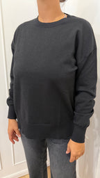 Maglia paricollo over lurex nero griffai