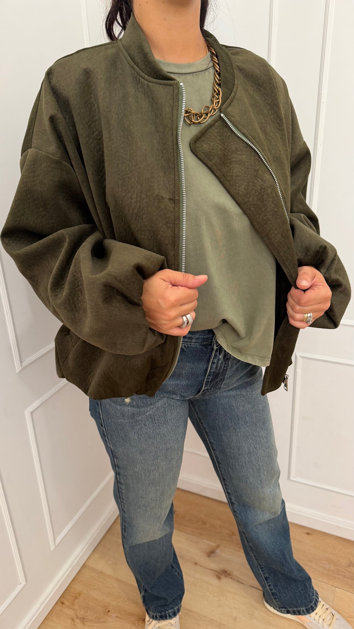 Bomber Verde Velluto Susy Mix