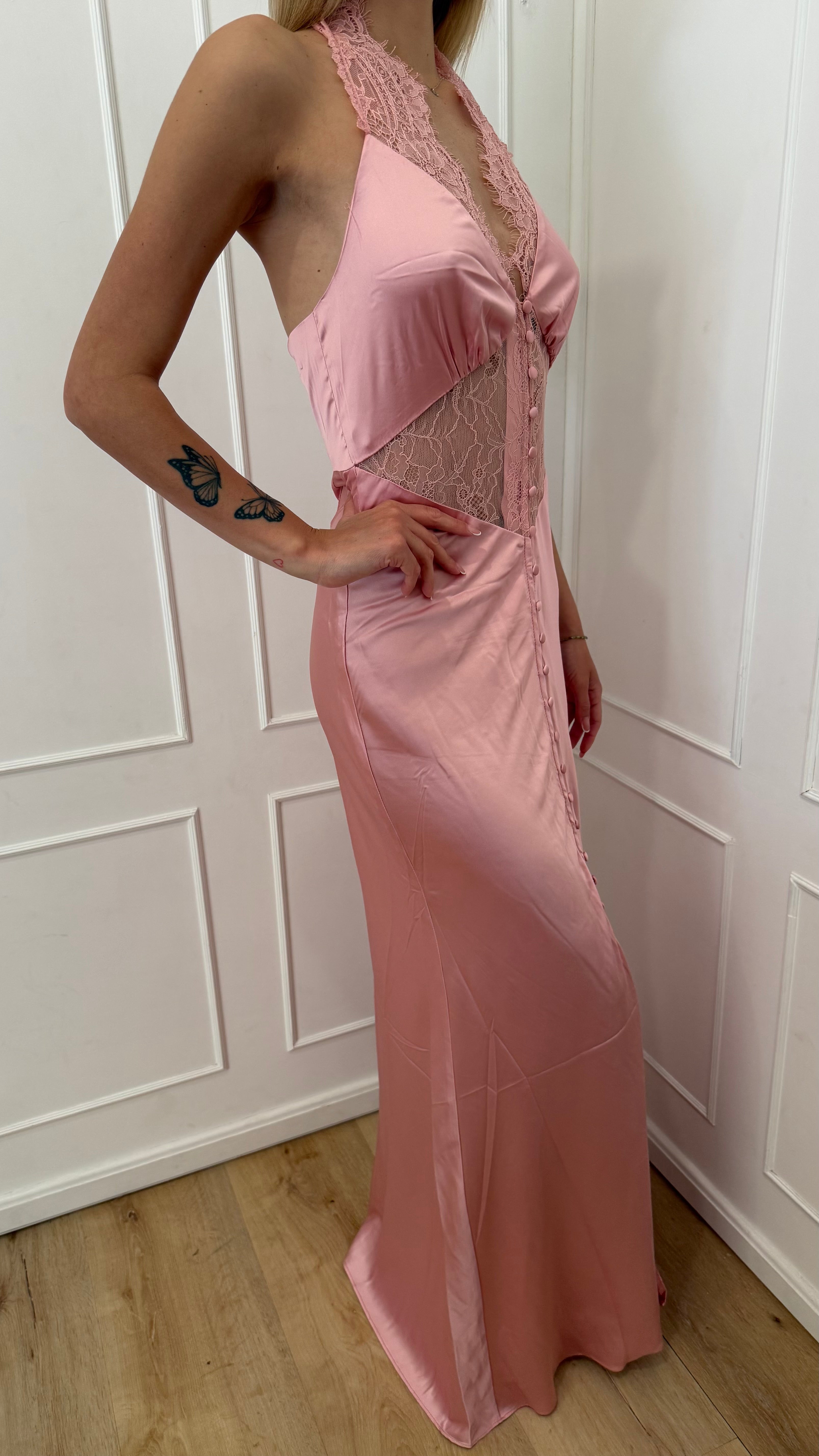Abito rosa saten true decadence