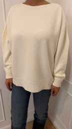 Maglia girocollo panna Haveone