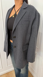 Cappotto corto in misto lana grigio Vicolo