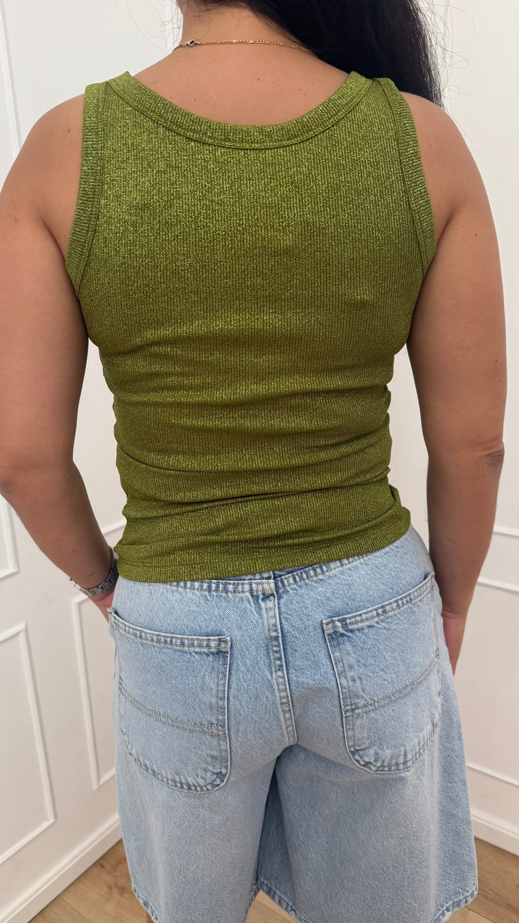 Canotta lurex verde vicolo