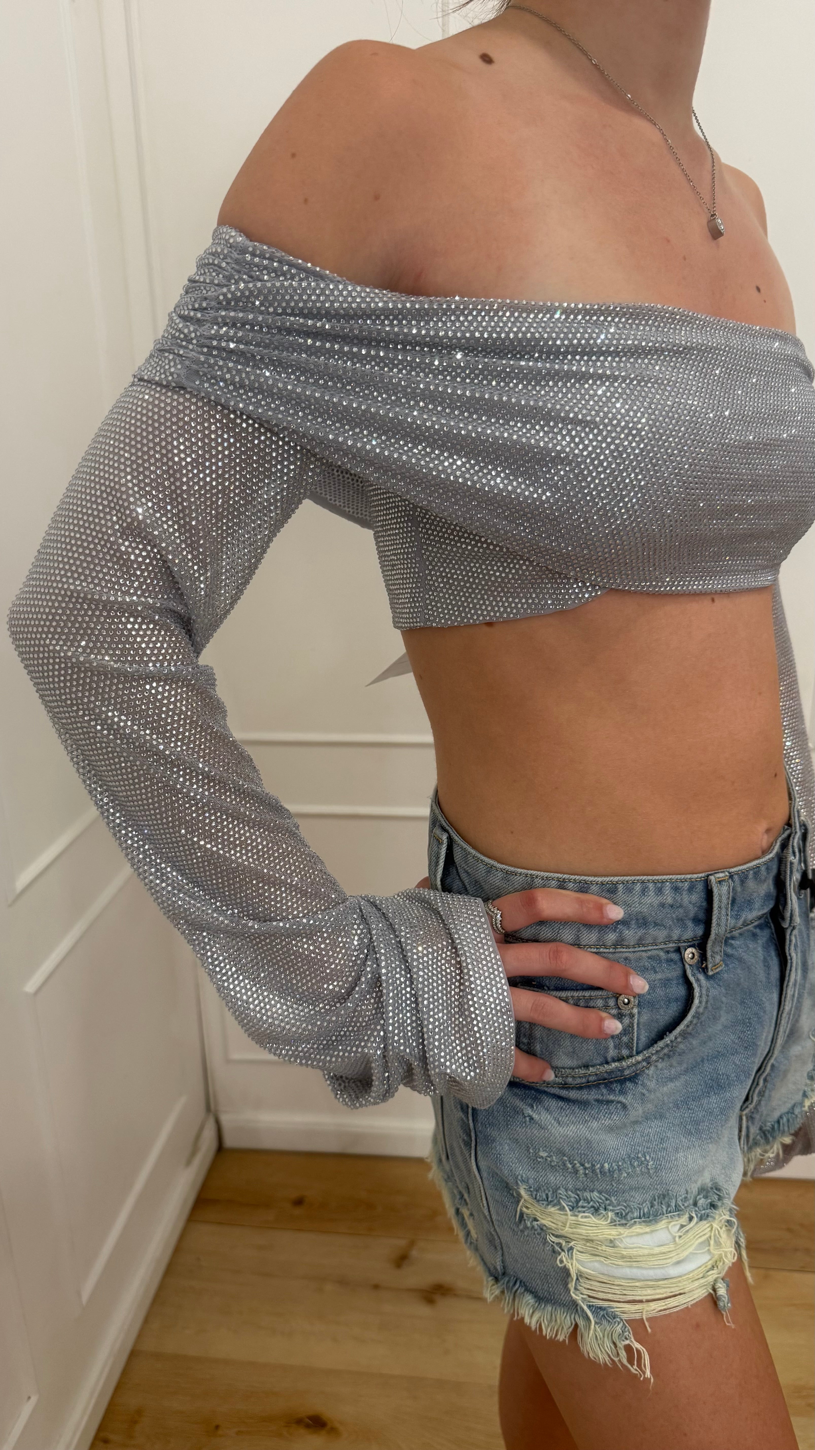 TOP VIK ARGENTO-CRYSTAL