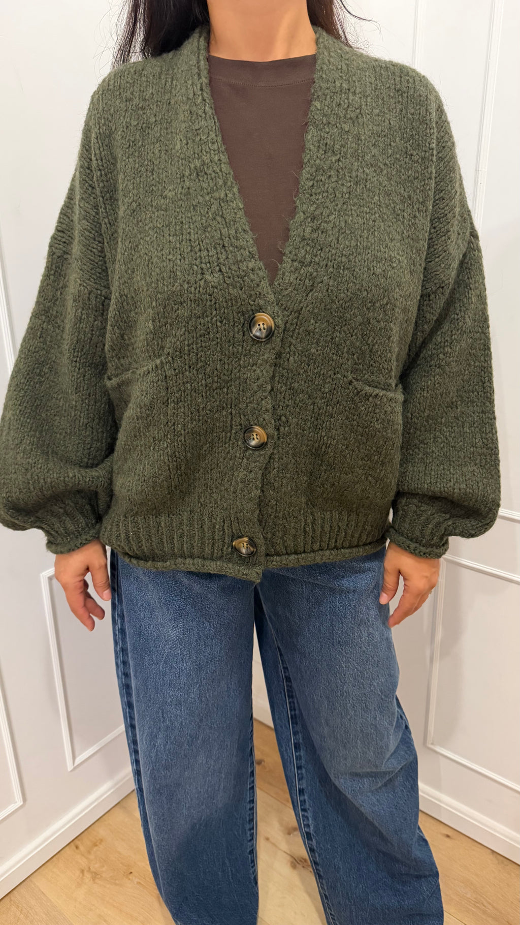 CARDIGAN BESTSELLER VERDE MILITARE HAVEONE