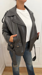 Chiodo con cintura grigio haveone