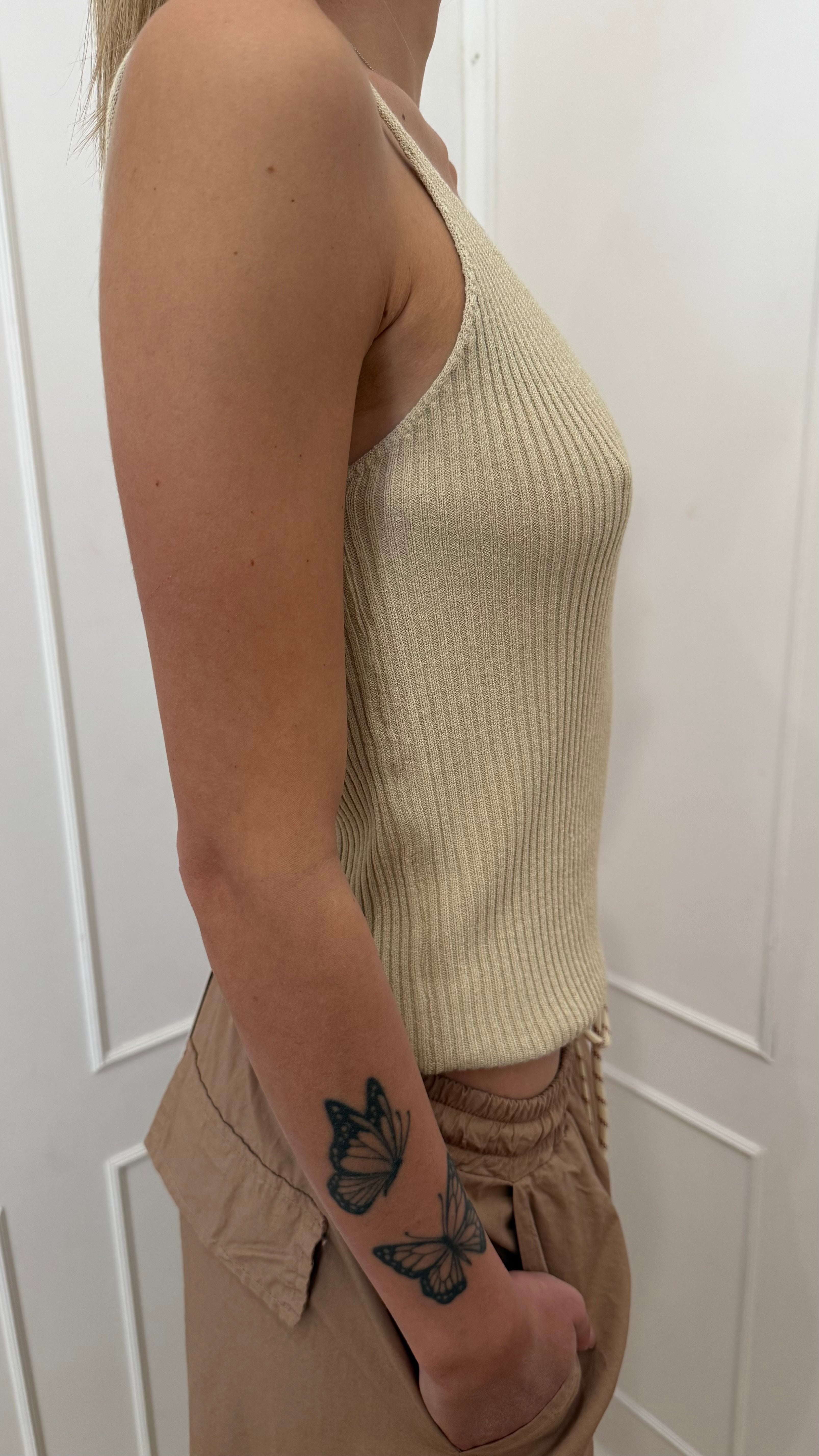 Canotta costina beige  Susy mix