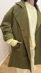 Trench verde militare doppiopetto Susy mix