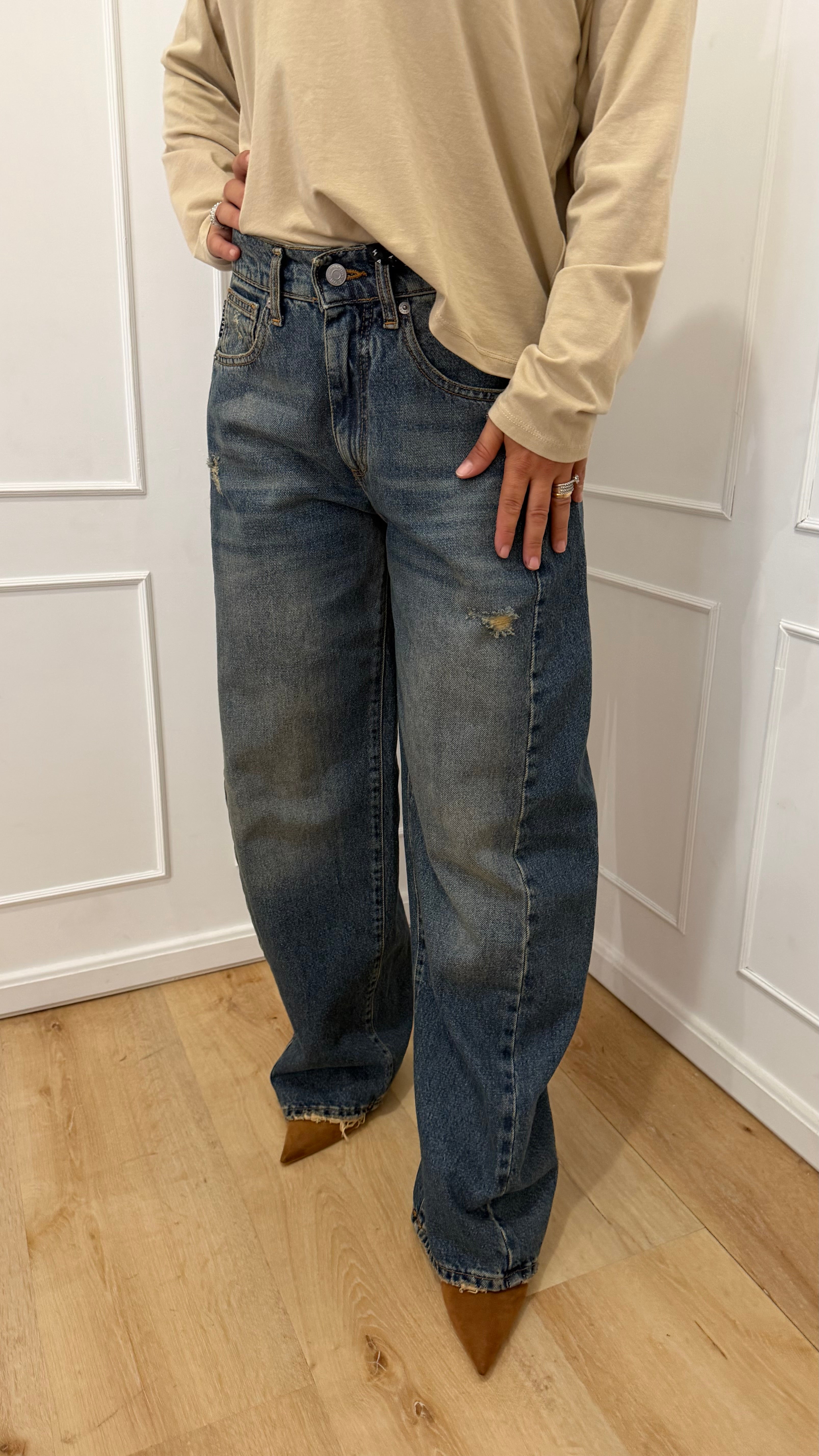 JEANS LUCY DENIM BLU CON ROTTURE HAVEONE
