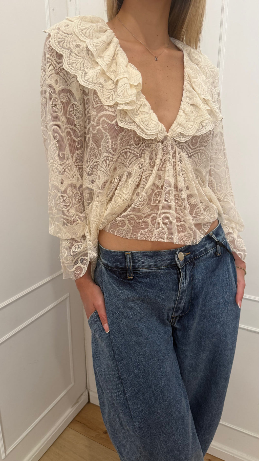 Camicia pizzo burro Susy mix