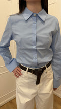 Camicia bottone gioiello celeste Susy Mix