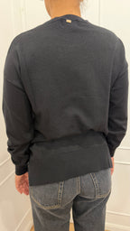 Maglia paricollo over lurex nero griffai