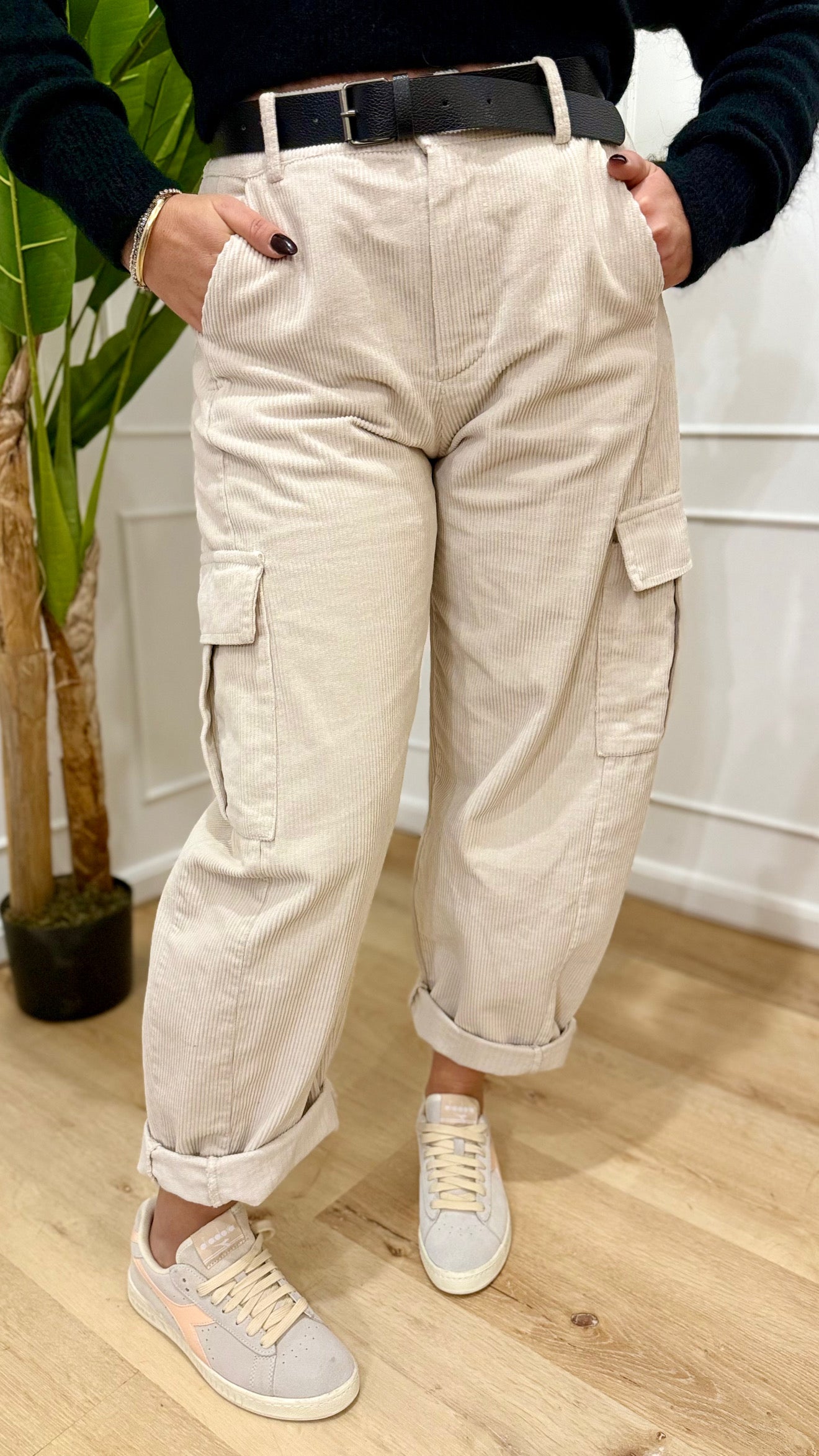 Pantalone tasconato panna Susy mix
