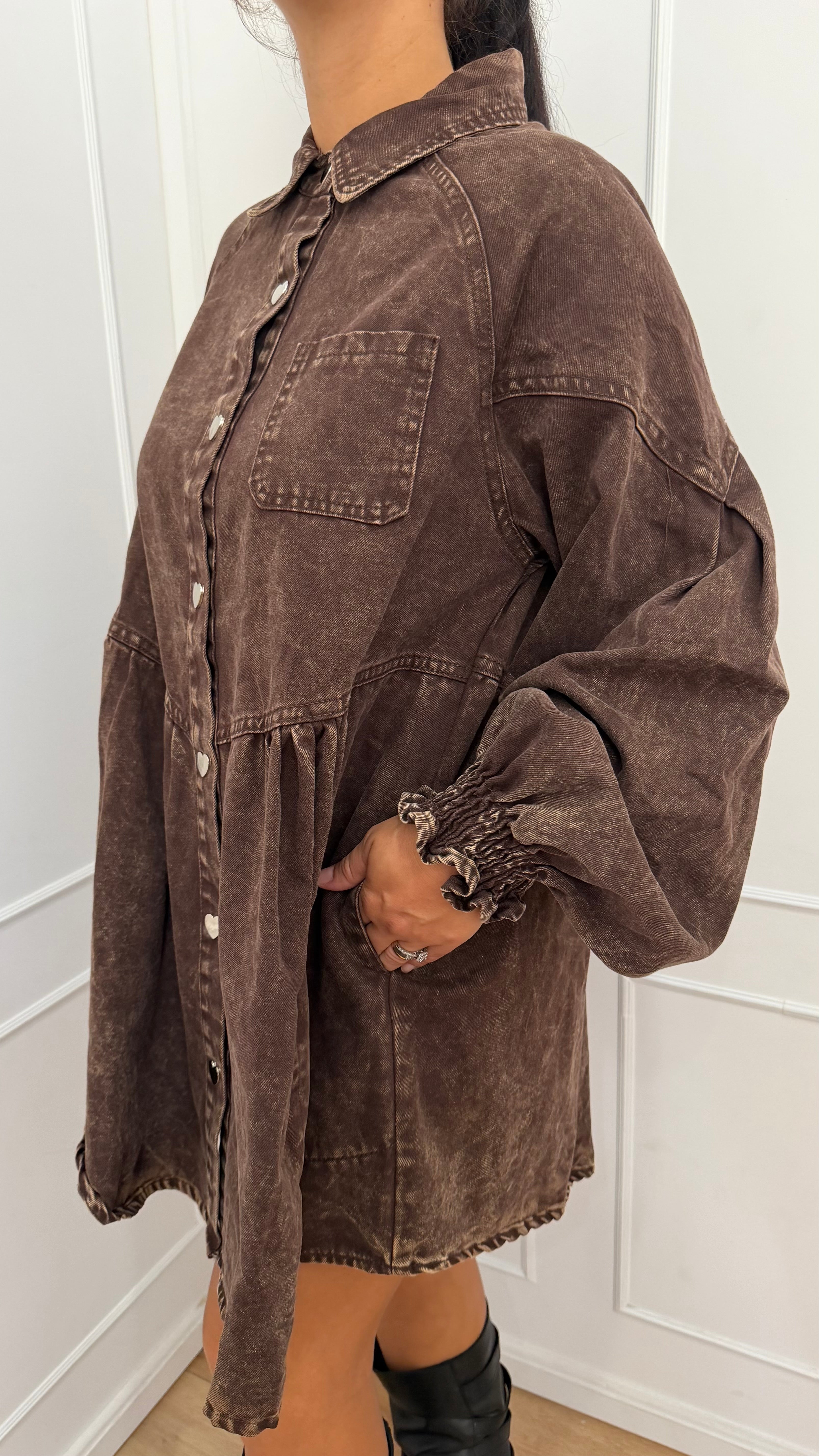 Abito denim cuoricini