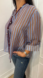 Camicia nomad con collana righe celeste Haveone