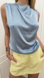 Top arricciato azzurra Susy mix