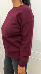 Maglia paricollo over lurex bordaux griffai