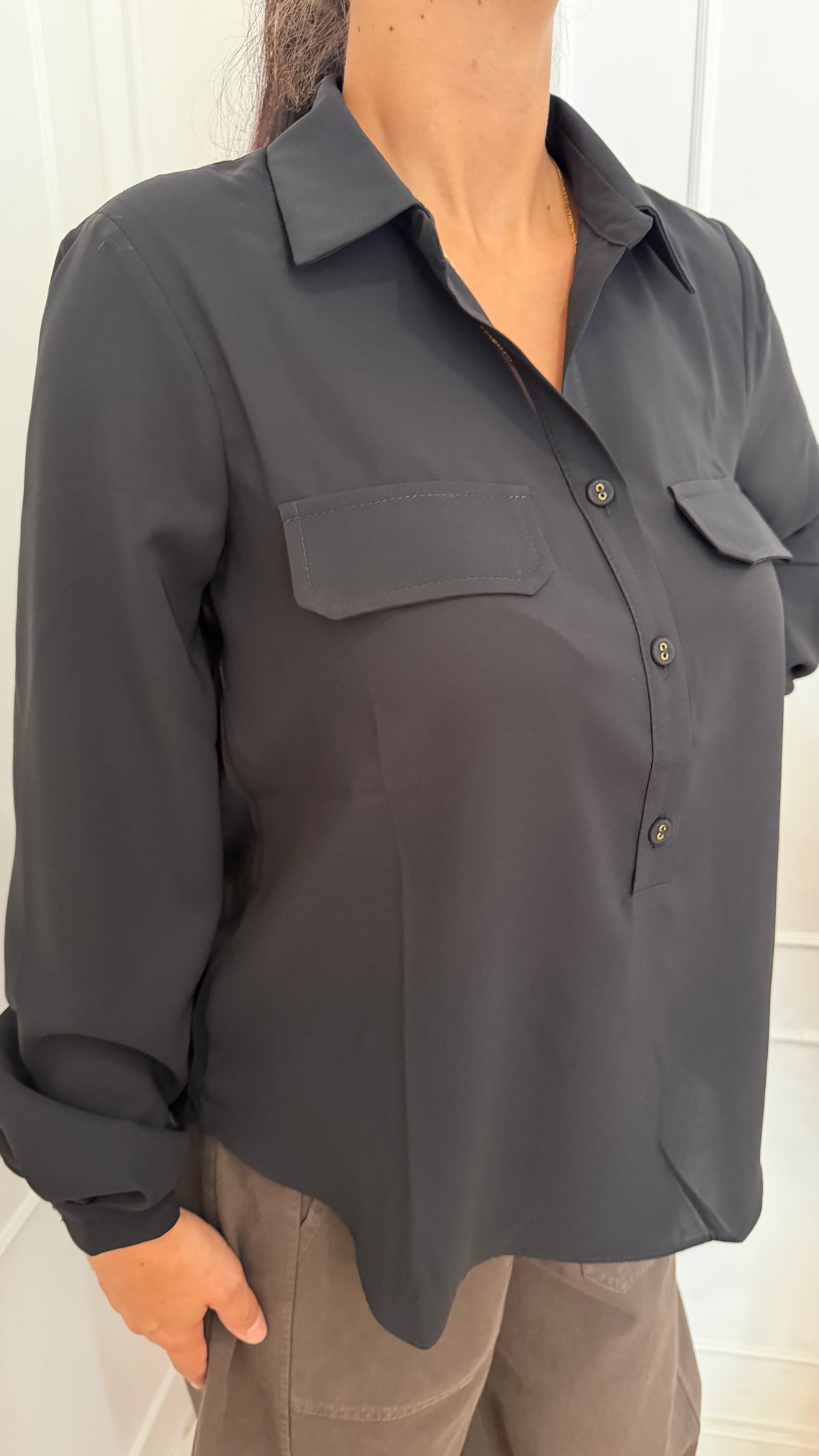 Camicia serafino nera susymix