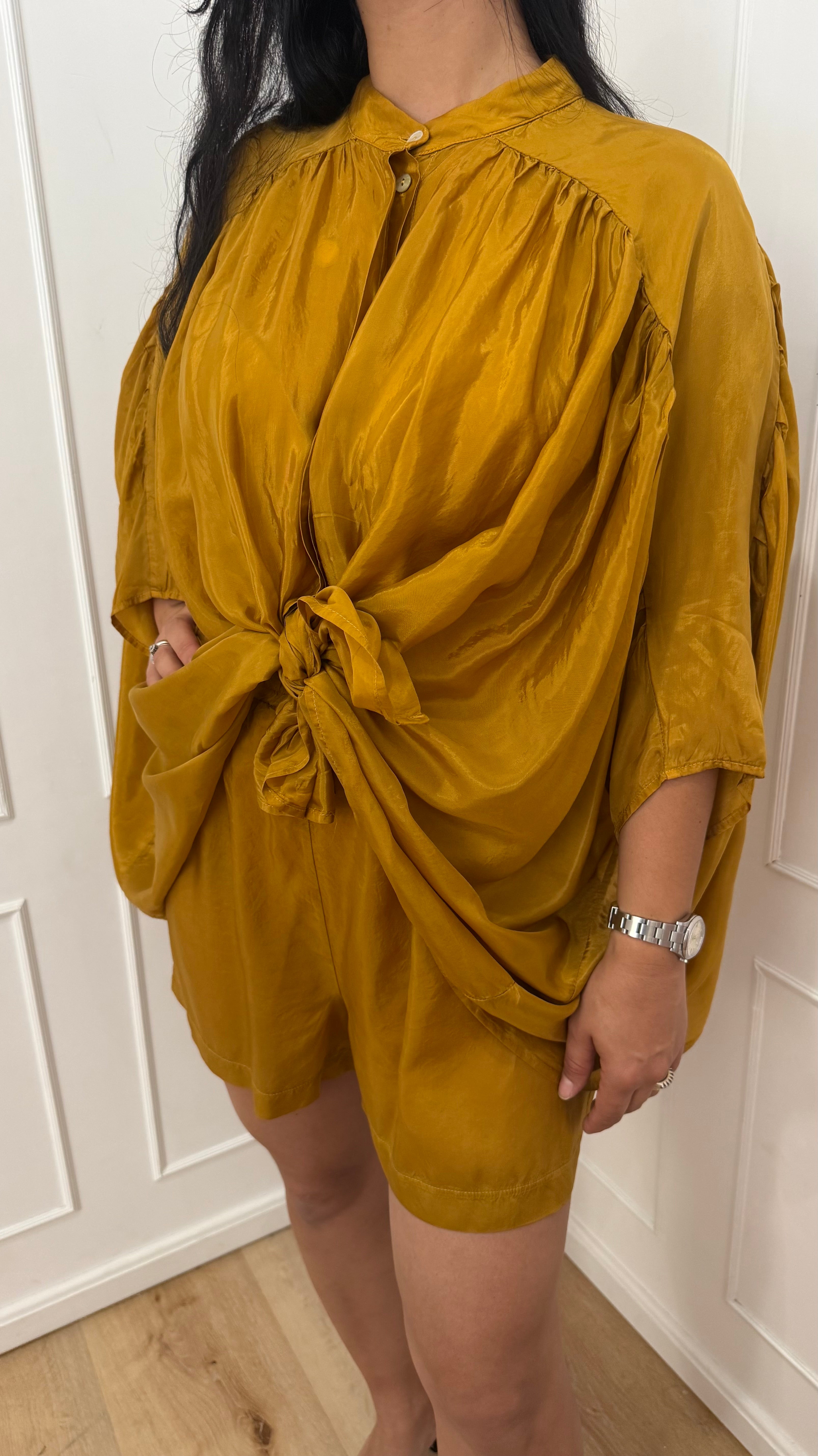 Camicia in cupro senape vicolo