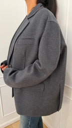 Cappotto corto in misto lana grigio Vicolo