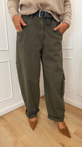 Pantalone ovetto tasconato verde militare susymix