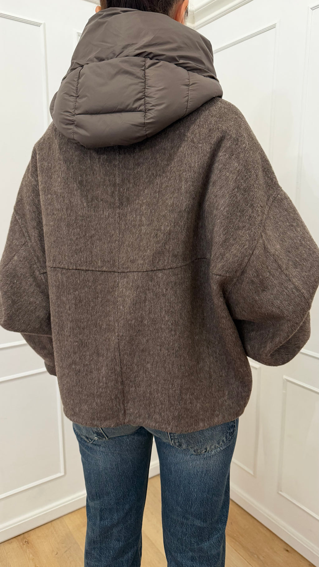 Cappotto bomber con cappuccio moro Haveone