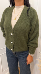 CARDIGAN BOTTONI GIOIELLO MILITARE HAVEONE