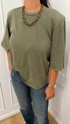 T-shirt verde con collana Susy Mix