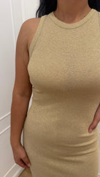Abito lurex midi oro vicolo