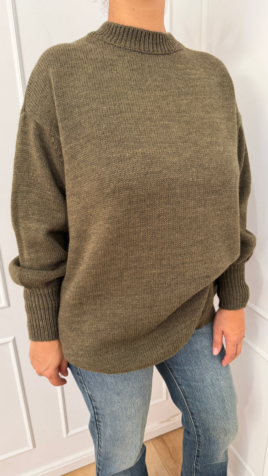 MAGLIA OVER GIROCOLLO E POLSI A SBUFFO VERDE HAVEONE