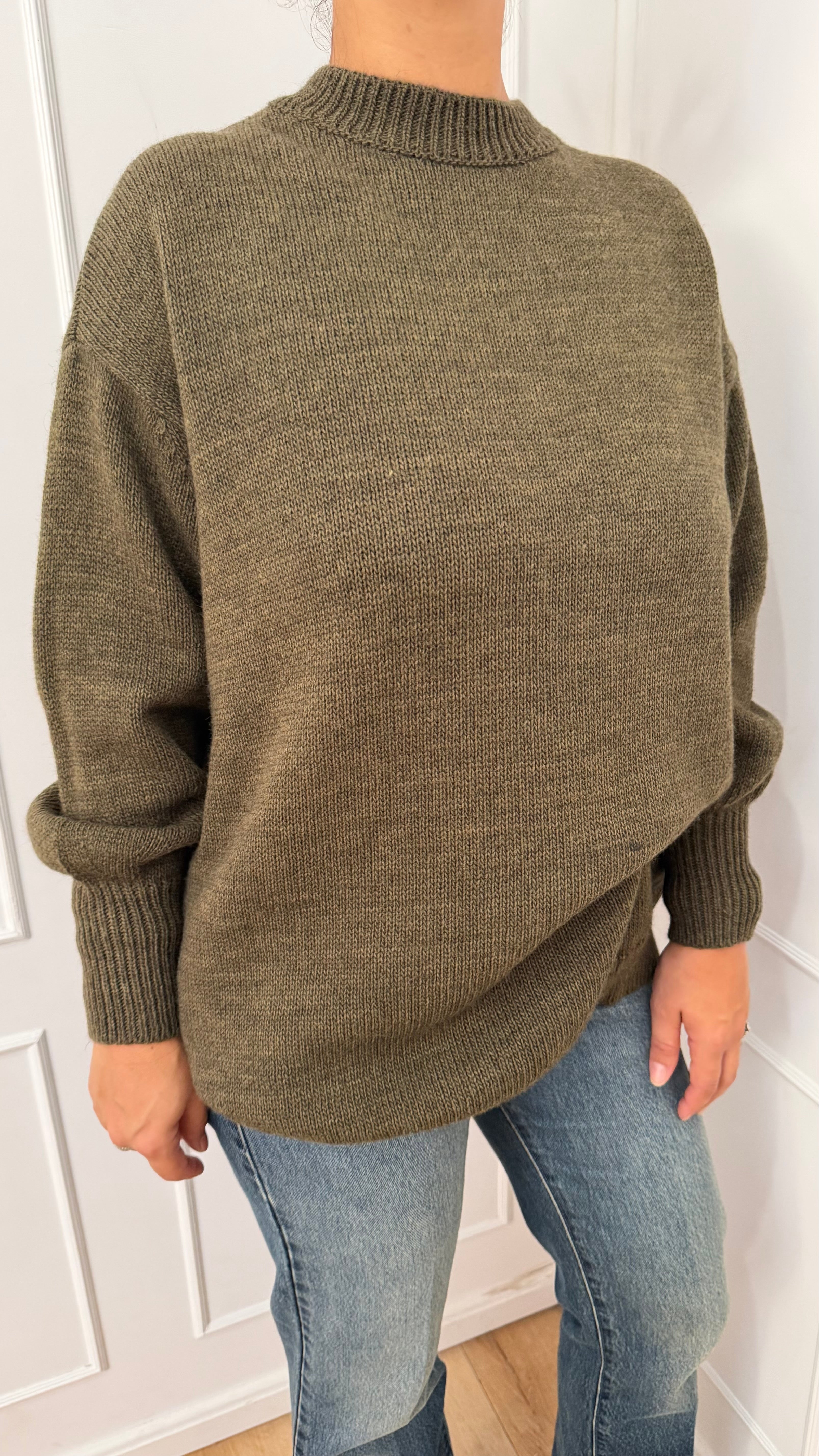 MAGLIA OVER GIROCOLLO E POLSI A SBUFFO VERDE HAVEONE