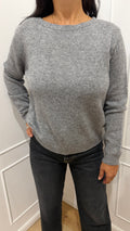 Maglia paricollo ampio cashmere grigio  griffai
