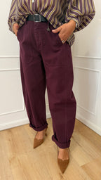 Pantalone ovetto stellina bordaux susymix