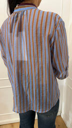 Camicia nomad con collana righe celeste Haveone