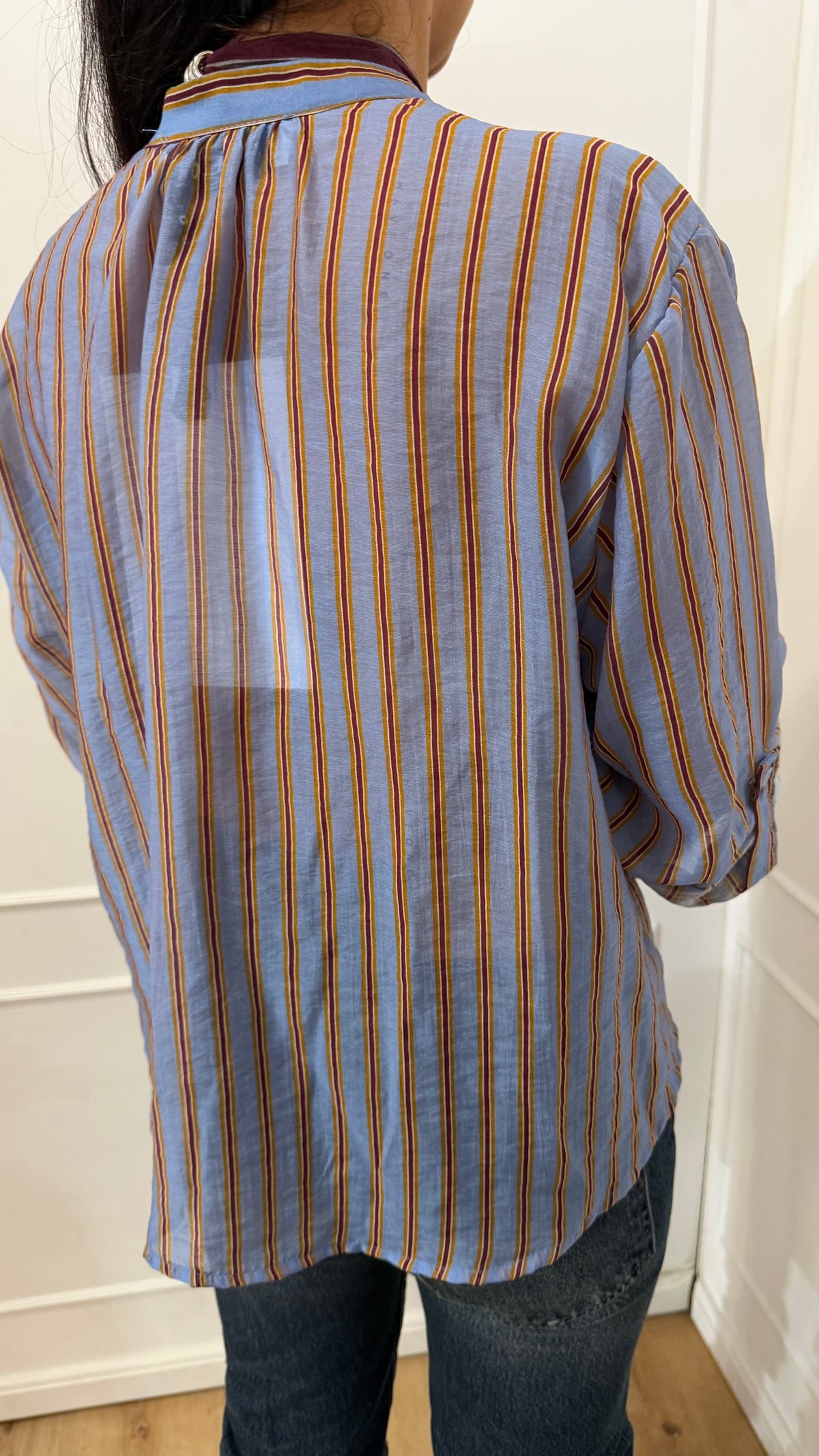 Camicia nomad con collana righe celeste Haveone