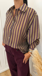 Camicia rigata melanzana susymix