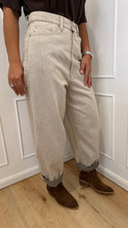 Jeans laila effettto sabbiato beige chiaro vicolo