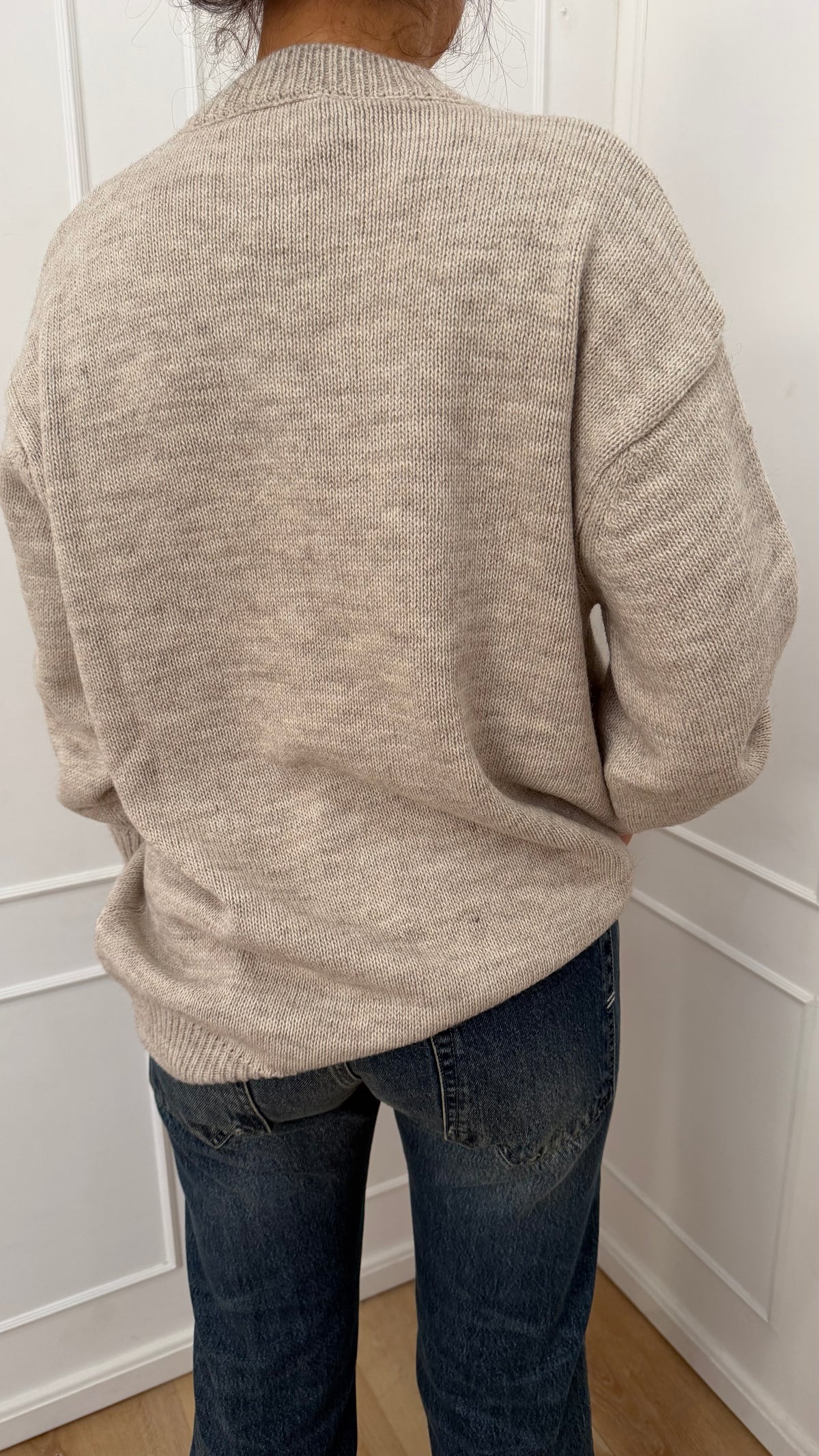 MAGLIA OVER GIROCOLLO E POLSI A SBUFFO BEIGE HAVEONE