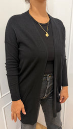 Cardigan lungo basico lurex nero Griffai