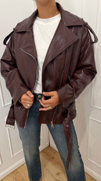 Chiodo con cintura bordeaux haveone