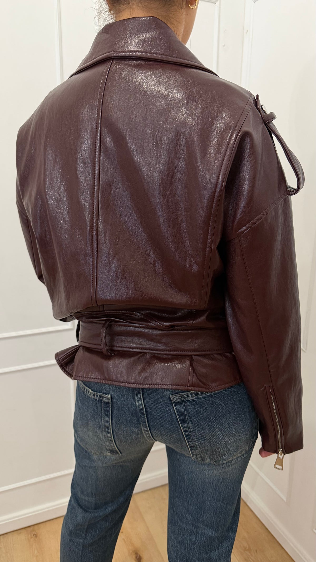 Chiodo con cintura bordeaux haveone