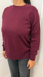 Maglia paricollo over lurex bordaux griffai