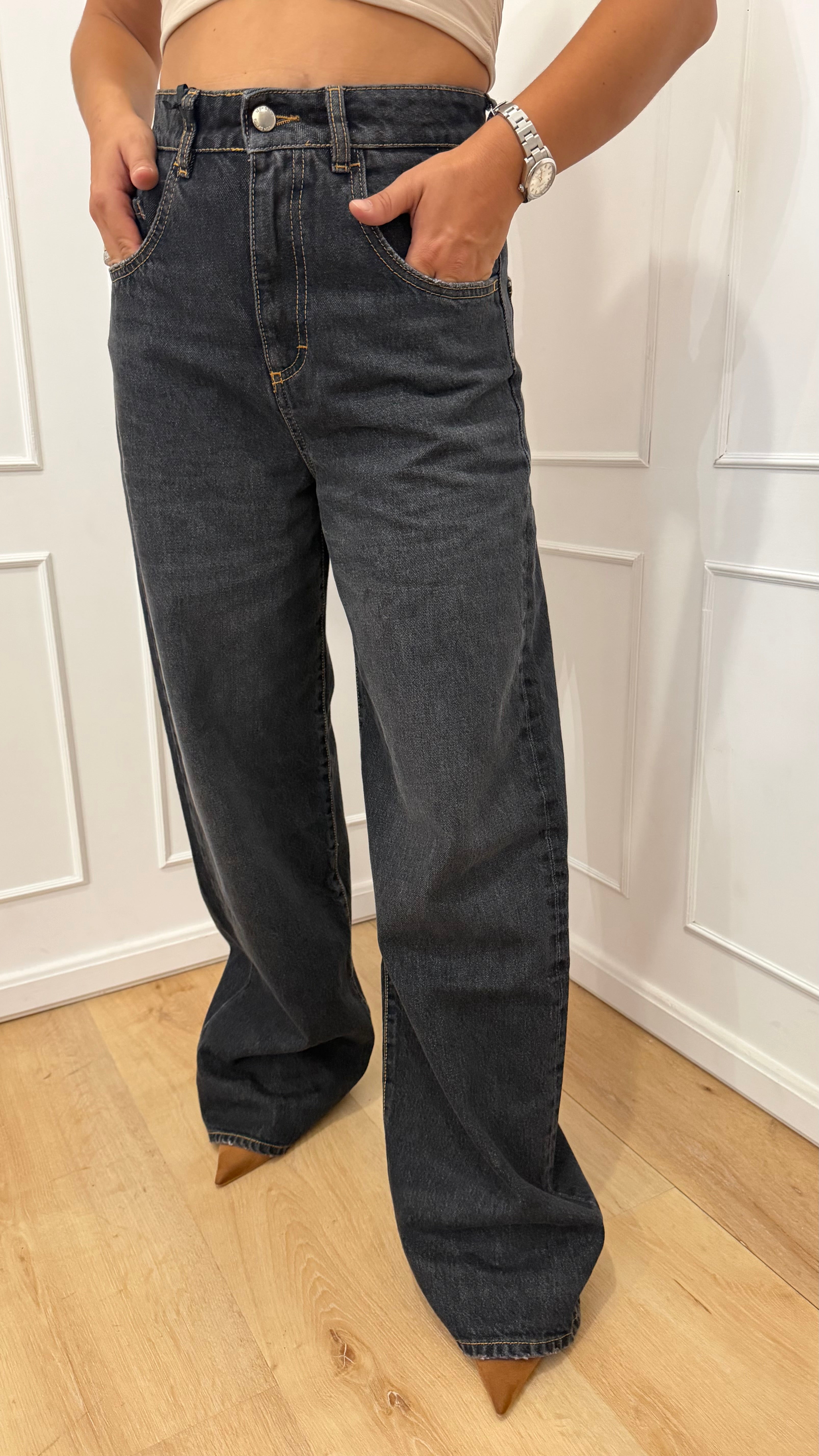 Jeans Poppy denim nero Icon Denim