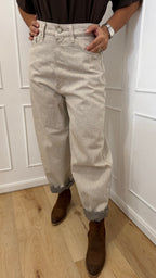 Jeans laila effettto sabbiato beige chiaro vicolo