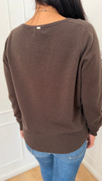 Maglia scollo a V senza cuciture moro griffai