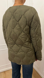 Piumino con impunture verde militare Haveone