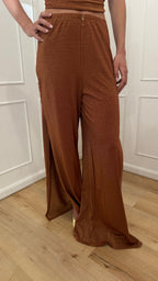 Pantalone in maglia rigata lurex Cotazur