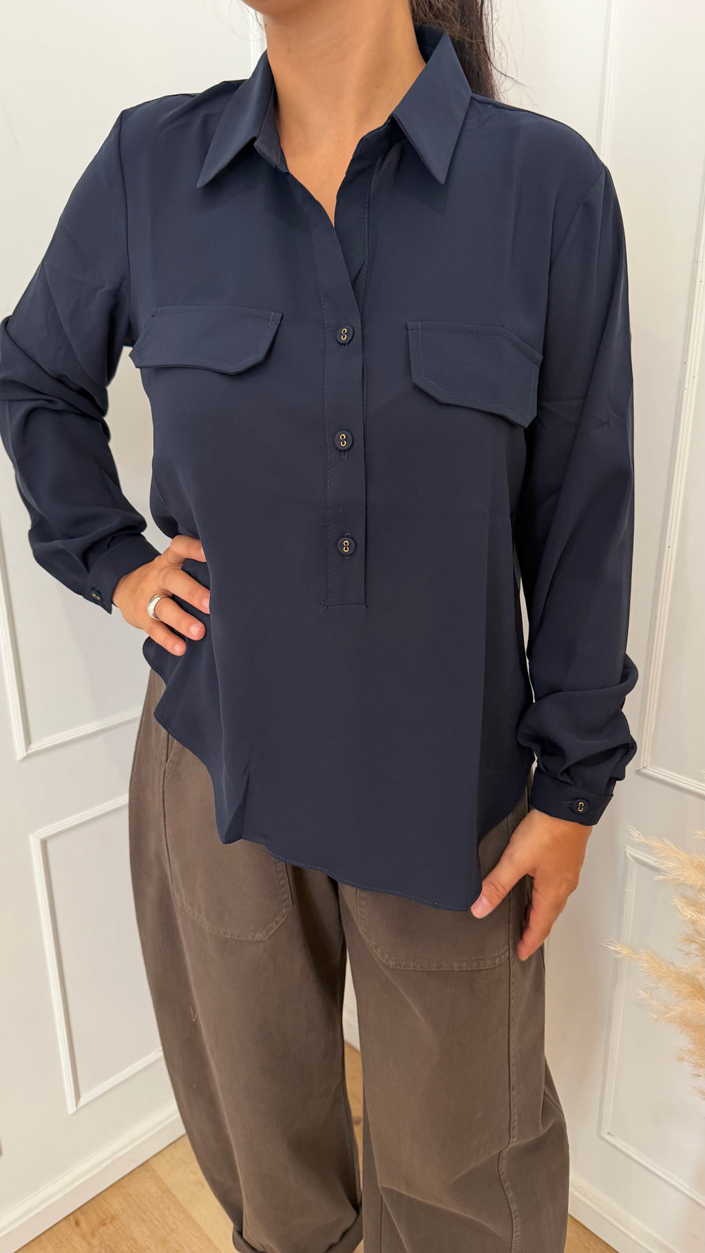Camicia serafino blu susymix