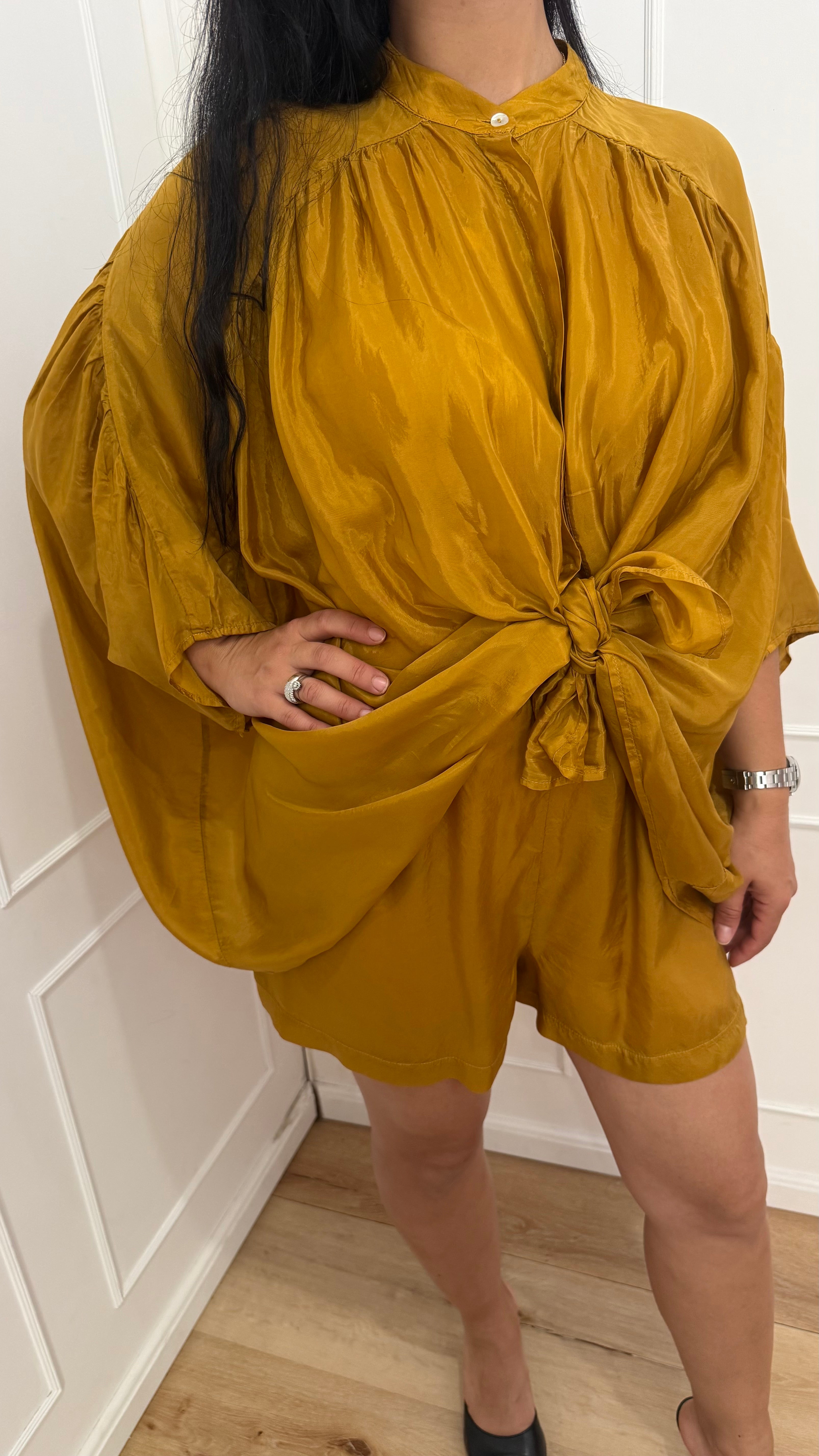 Camicia in cupro senape vicolo